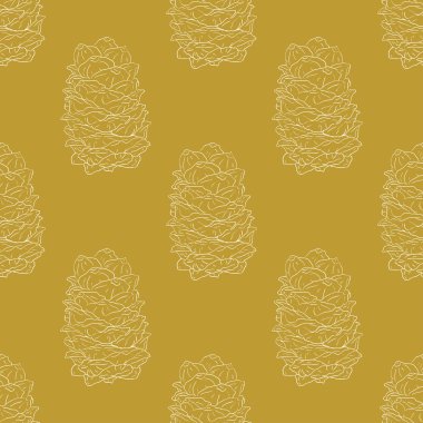 Altın çam kozalakları seamless modeli