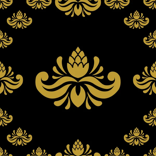 Διακόσμηση Δαμασκηνό Χρυσή vintage — Διανυσματικό Αρχείο