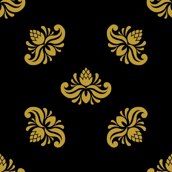 Золотой винтажный дамасский декор — стоковый вектор