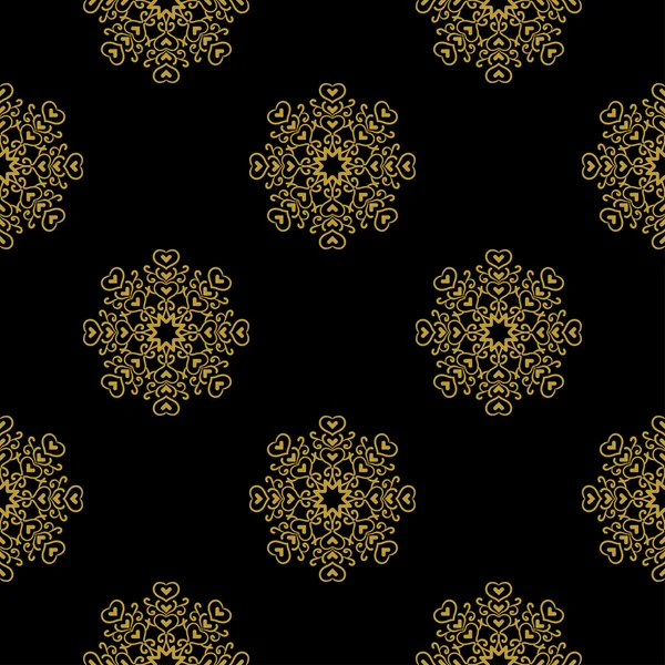 Decoración vintage de oro patrón sin costuras — Vector de stock