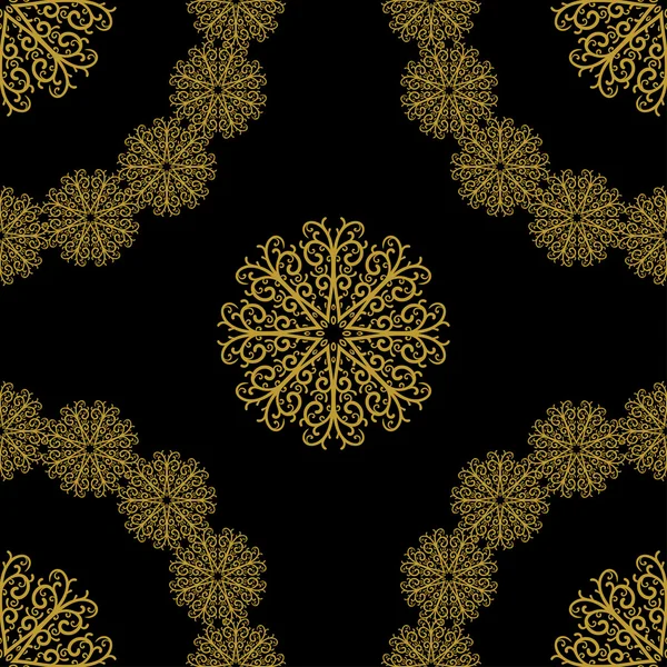 Decoración vintage de oro patrón sin costuras — Vector de stock