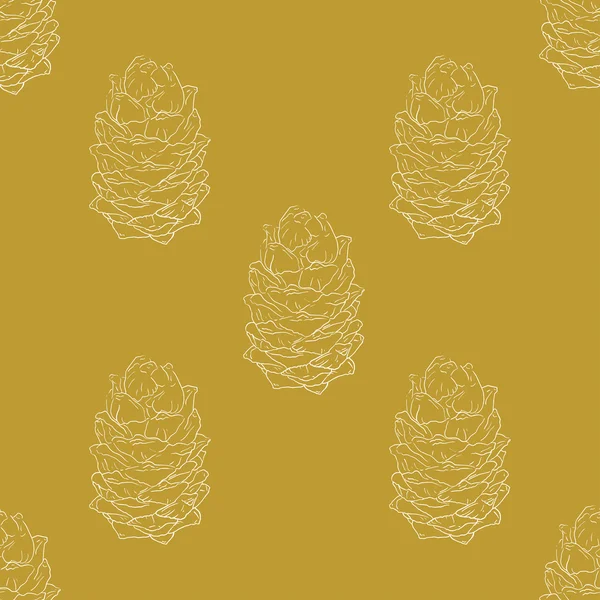 Altın çam kozalakları seamless modeli