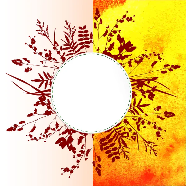 Blätter auf Aquarell-Hintergrund — Stockvektor