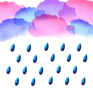 suluboya yağmur damlaları