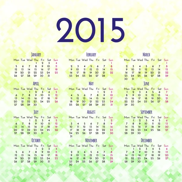 Πρότυπο σχεδίασης ημερολόγιο 2015 — Διανυσματικό Αρχείο