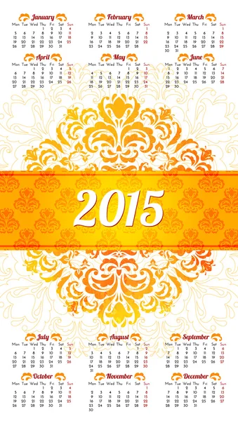 カレンダー 2015年デザイン テンプレート — ストックベクタ