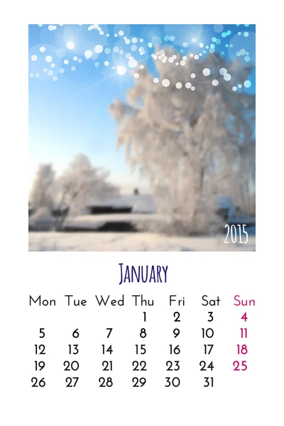 Calendario de enero 2015 — Vector de stock