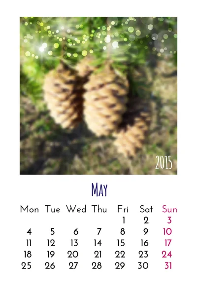 Calendario de mayo 2015 — Vector de stock