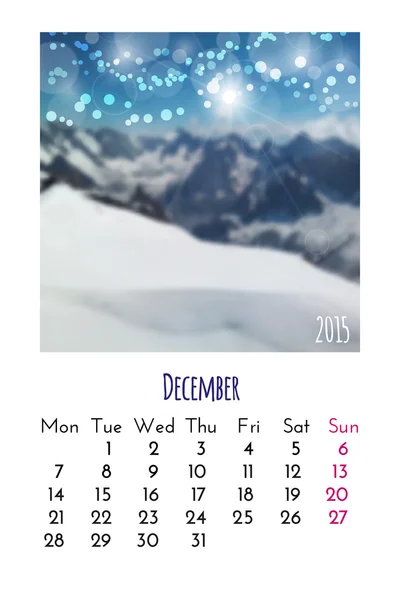 Calendário 2015.Dezembro — Vetor de Stock