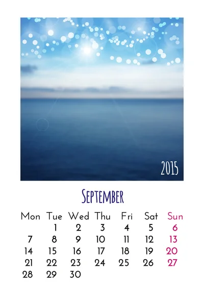 Calendario 2015 — Vector de stock