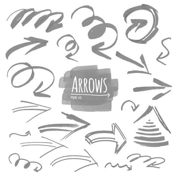 Hand drawn arrow collection — Stock Vector