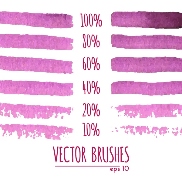 Brushes collection on white background — Stock Vector