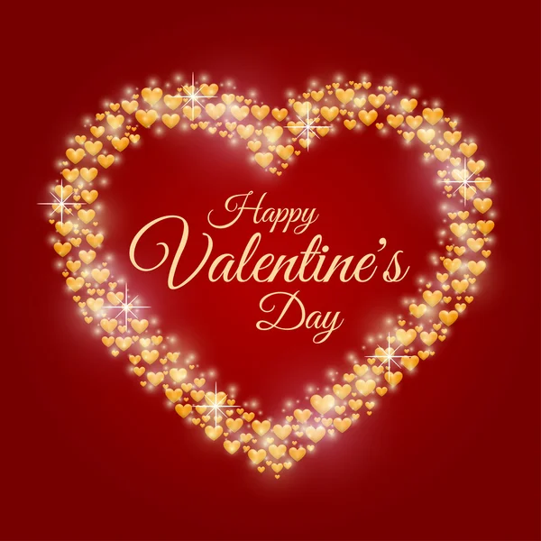 Hearts frame Aftelkalender voor Valentijnsdag — Stockvector