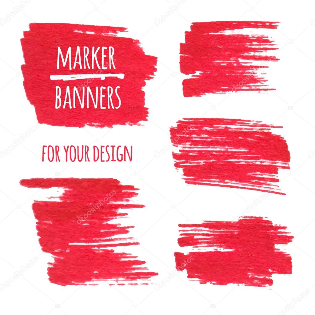 Marker banners, lines and stains — Stock Vector © josephine_art 79571868