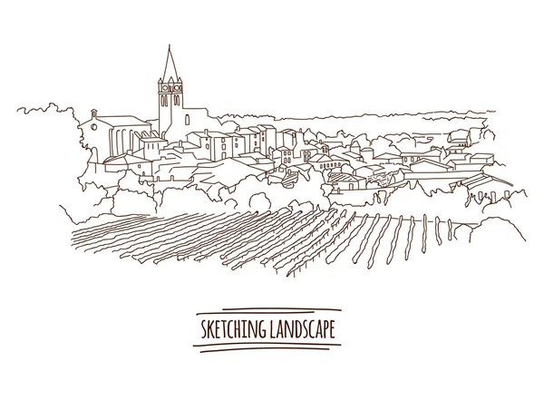 Beyaz arka plan üzerinde çizim şehir