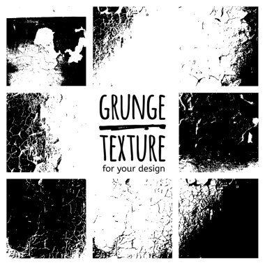 Grunge siyah dokular seti