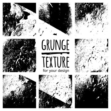 Grunge siyah dokular seti