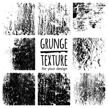 Grunge siyah dokular seti