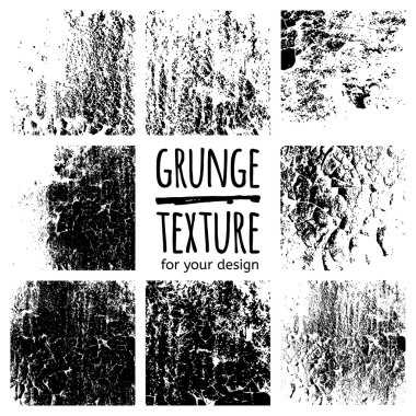Grunge black textures set clipart