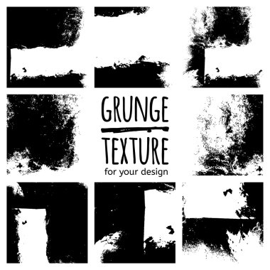 Grunge black textures set