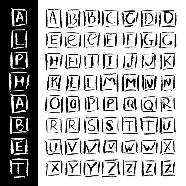 Alphabet in kalligrafischer Schrift — Stockvektor