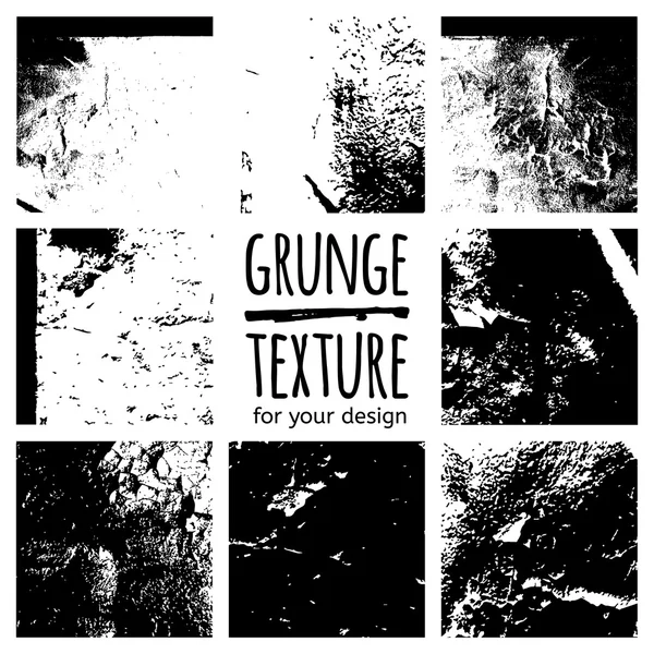 Grunge nero texture set — Vettoriale Stock