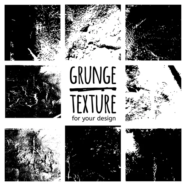 Conjunto de texturas preto grunge —  Vetores de Stock