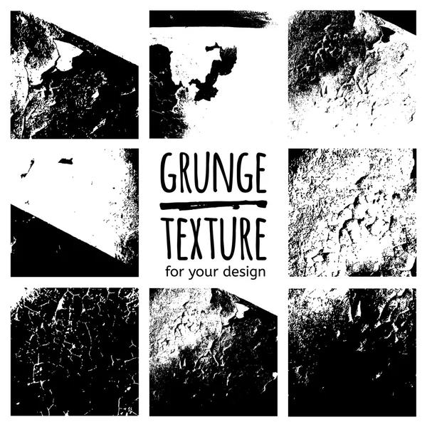 Ensemble de textures Grunge noir — Image vectorielle