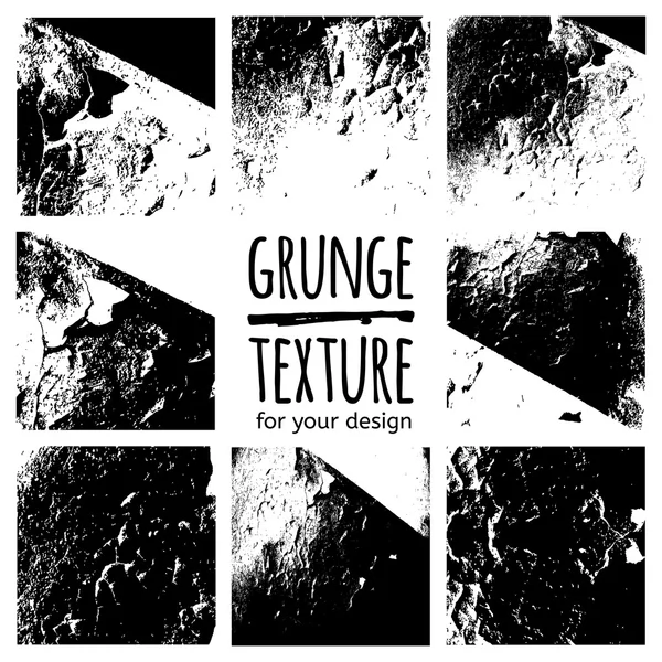 Grunge Black Textures Set — Stockvektor