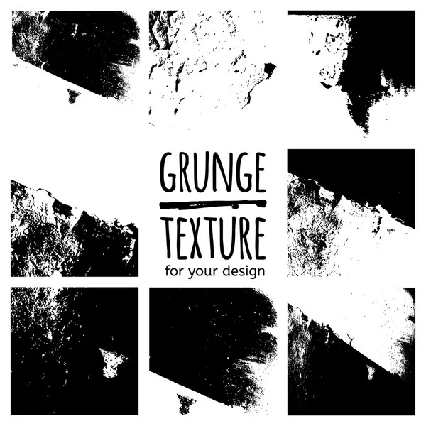 Grunge nero texture set — Vettoriale Stock