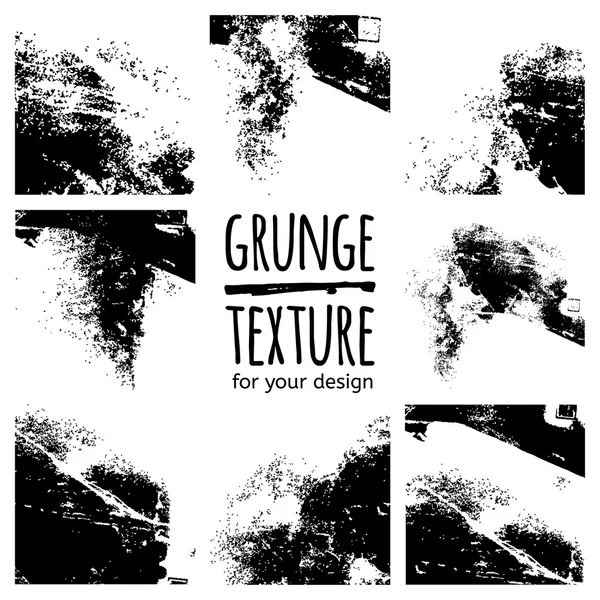 Grunge Black Textures Set — Stockvektor