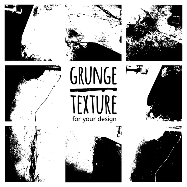 Grunge nero texture set — Vettoriale Stock