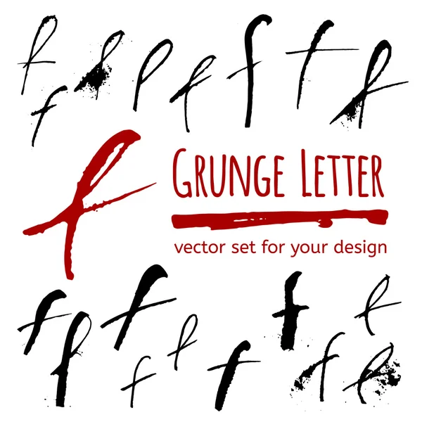 Tinta Grunge F letras — Vetor de Stock