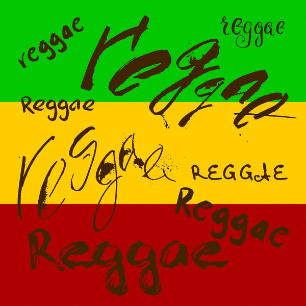 Póster de letras en estilo reggae — Vector de stock