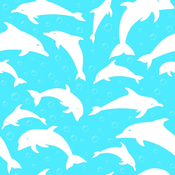 Dolphins silhouettes pattern — Stock Vector