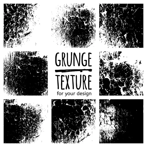 Grunge Black Textures Set — Stockvektor