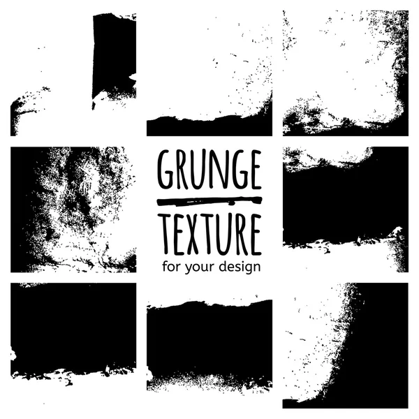 Grunge nero texture set — Vettoriale Stock