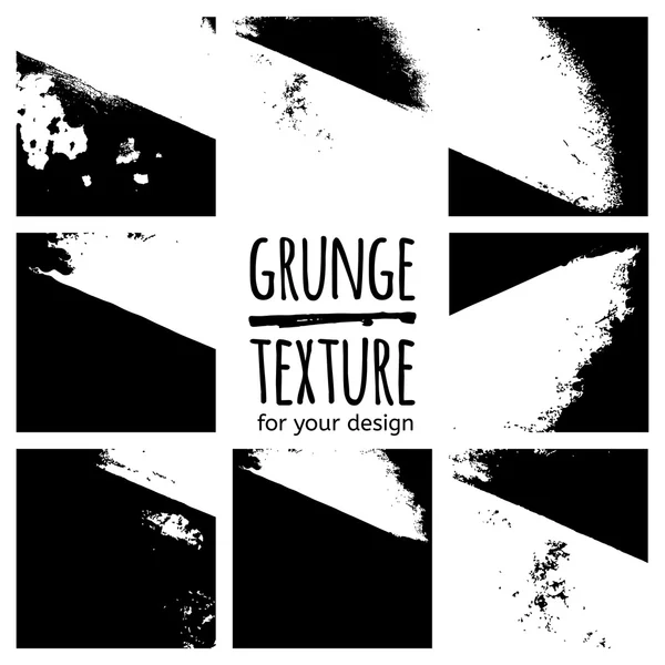 Conjunto de texturas preto grunge — Vetor de Stock