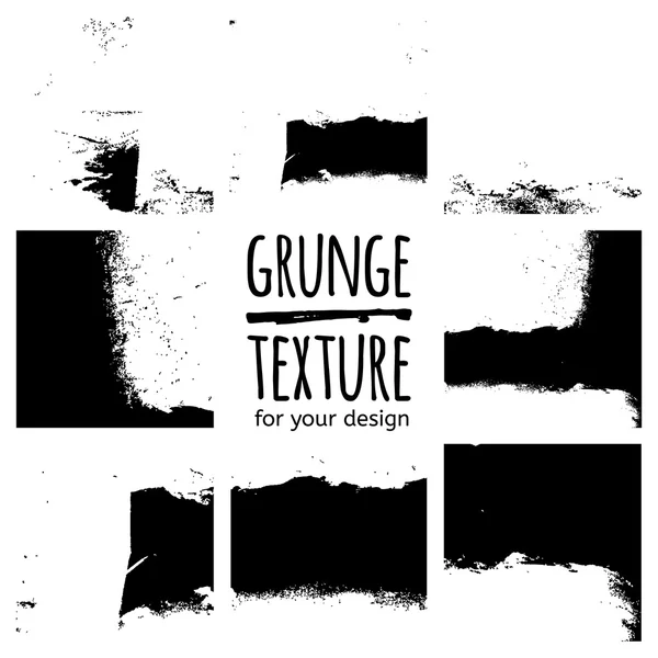 Grunge black textures set — Stock Vector