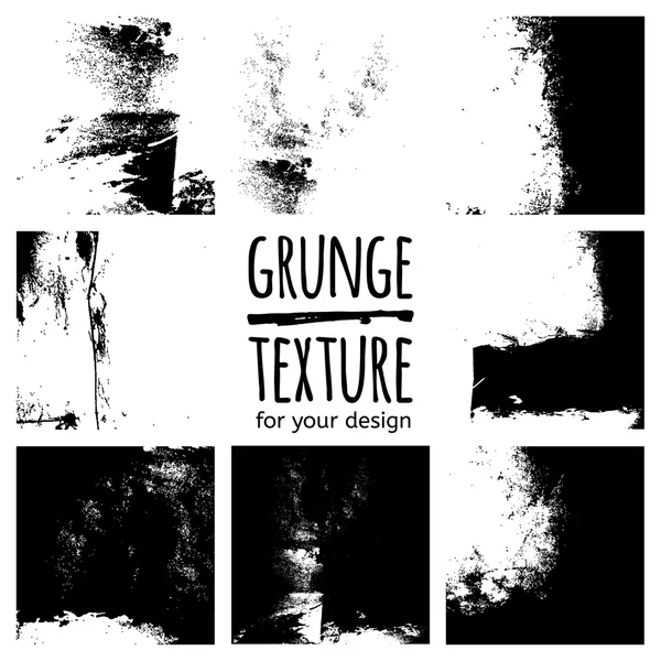 Grunge Black Textures Set — Stockvektor