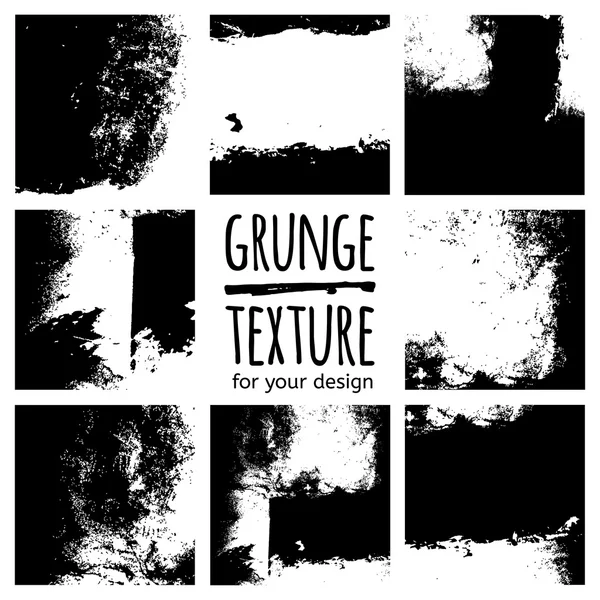 Ensemble de textures Grunge noir — Image vectorielle