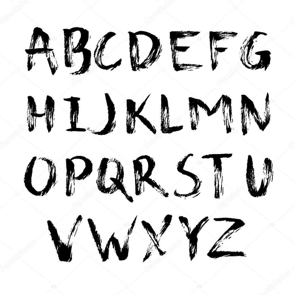 alphabet in calligraphy font