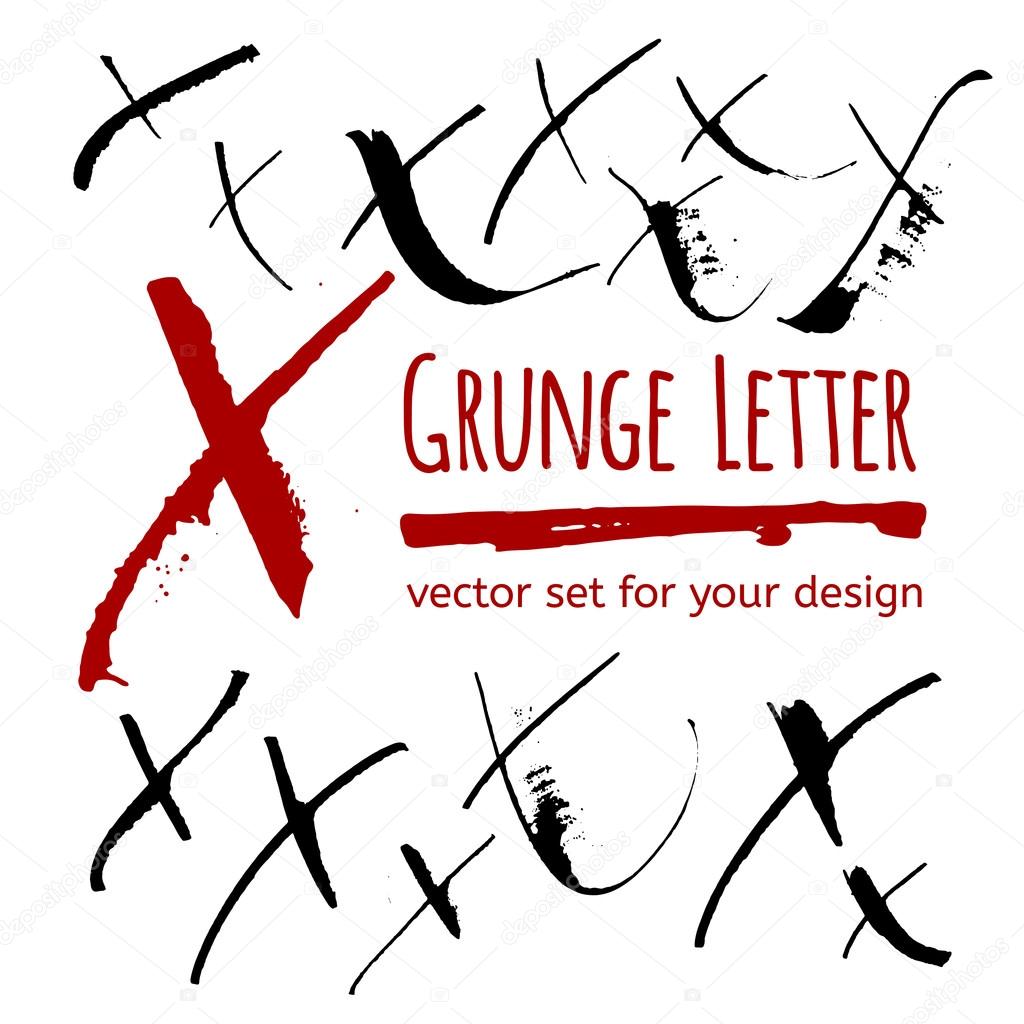 Grunge X ink letters
