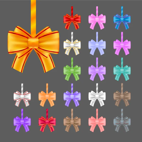 Набір різнокольорових подарункових луків — стоковий вектор