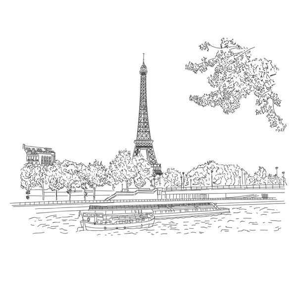 Vintage şehir çizimi