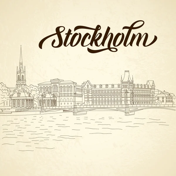 Vintage şehir çizimi