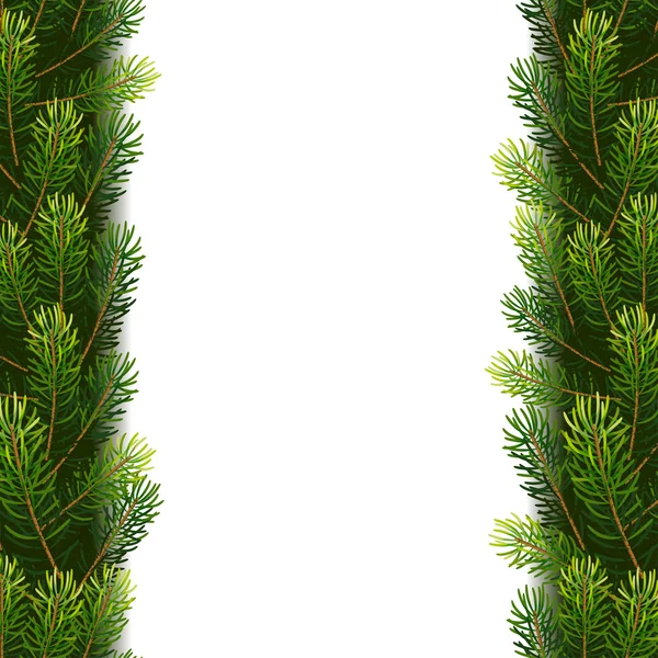 モミの枝からクリスマス枠 — ストックベクタ