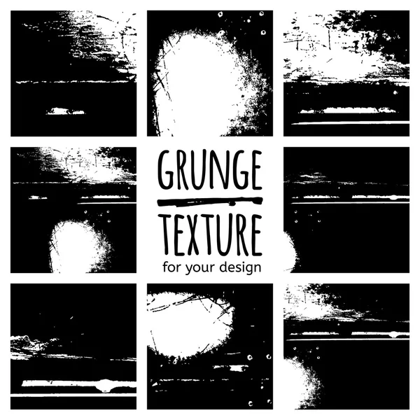 Grunge texturas pretas sobre fundo branco — Vetor de Stock