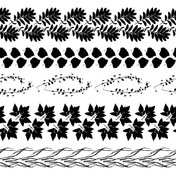 Ensemble de bordures florales — Image vectorielle