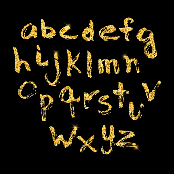 Goldglitzerndes Alphabet — Stockvektor